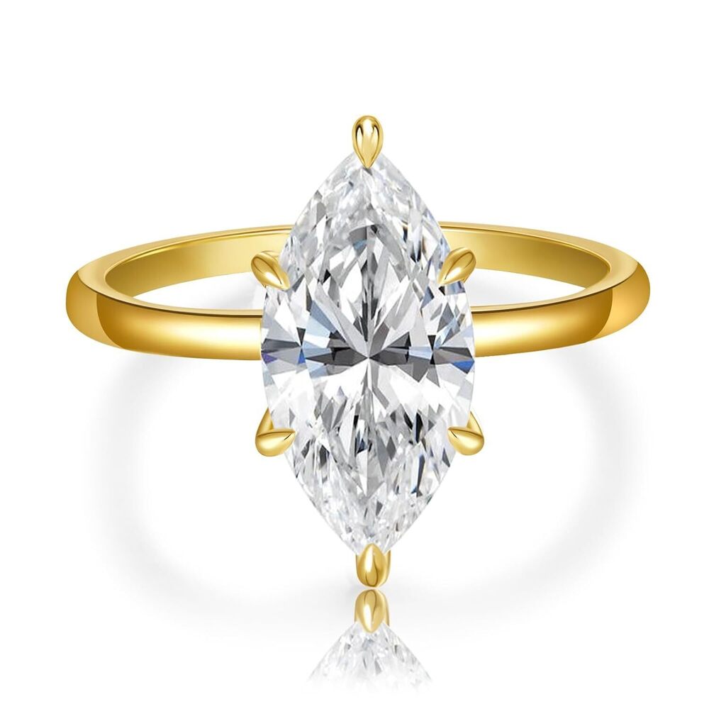 3.5CT Marquise Cut Engagement Ring for Women, Wedding Promise Cubic